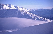 Thompson Pass, 25 miles from Valdez Alaska for heli skiing, snowboarding, backcountry snowmachine adventures